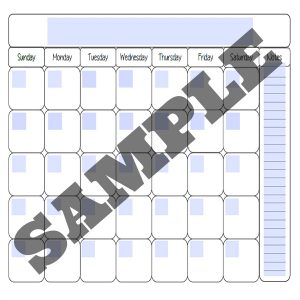 calendar fillable sample