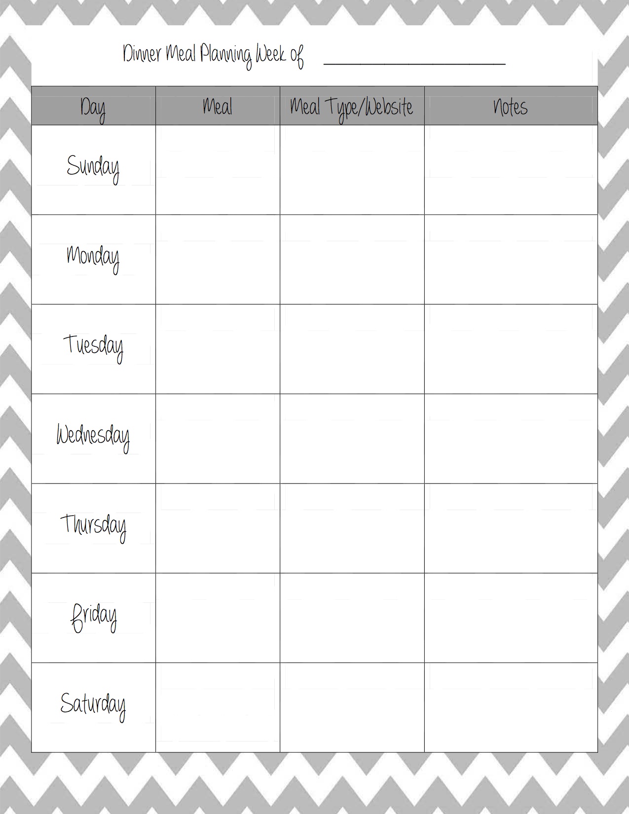 Meal Planning Template Simply Sweet Days Pertaining To Meal Plan Template Word