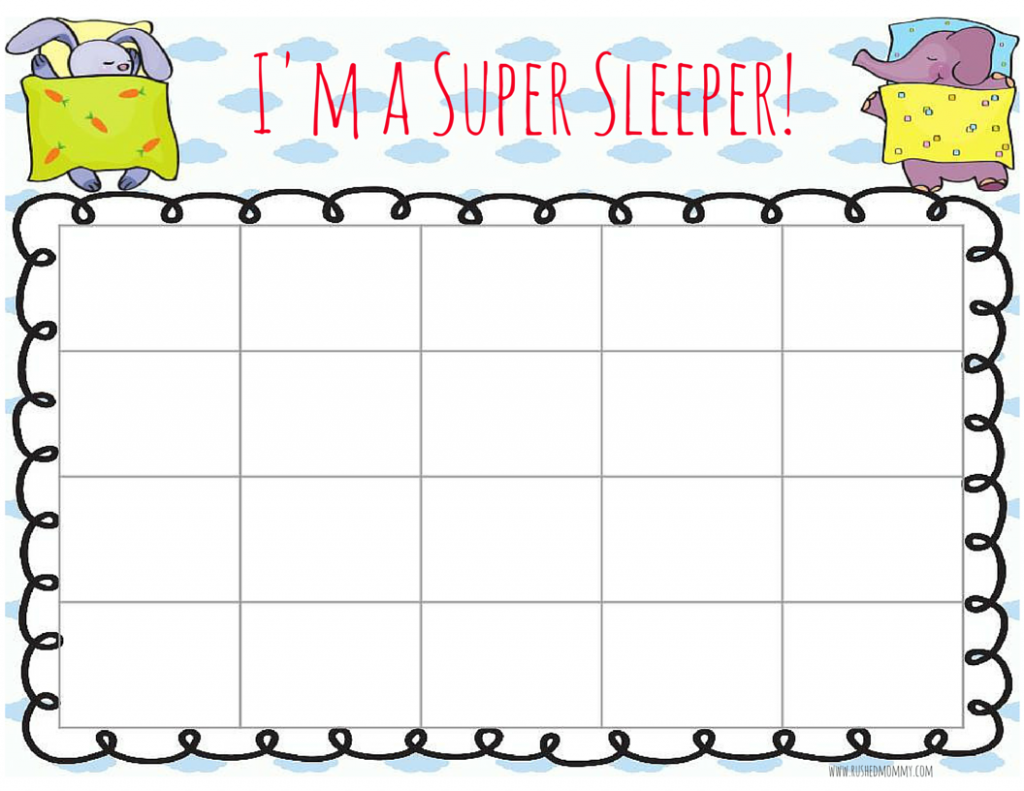 bedtime reward chart or sticker chart for when your child won't sleep in her bed
