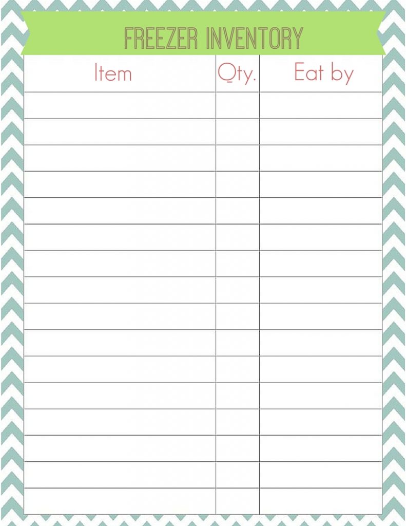 printable freezer inventory sheet, great for organizing your freezer storage!. Works like a spreadsheet. Easy print-and-use template.