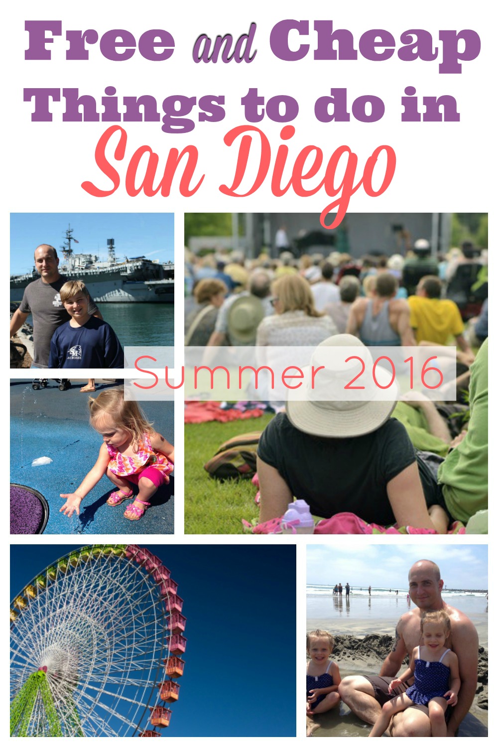fun, free, and cheap things to do in San Diego this summer. Many cities have entertainment in semi- secret places where you can get the most out of your travel to America's Finest City. Take a tour through Old Town, watch a show, splash in the water... And have a great time!