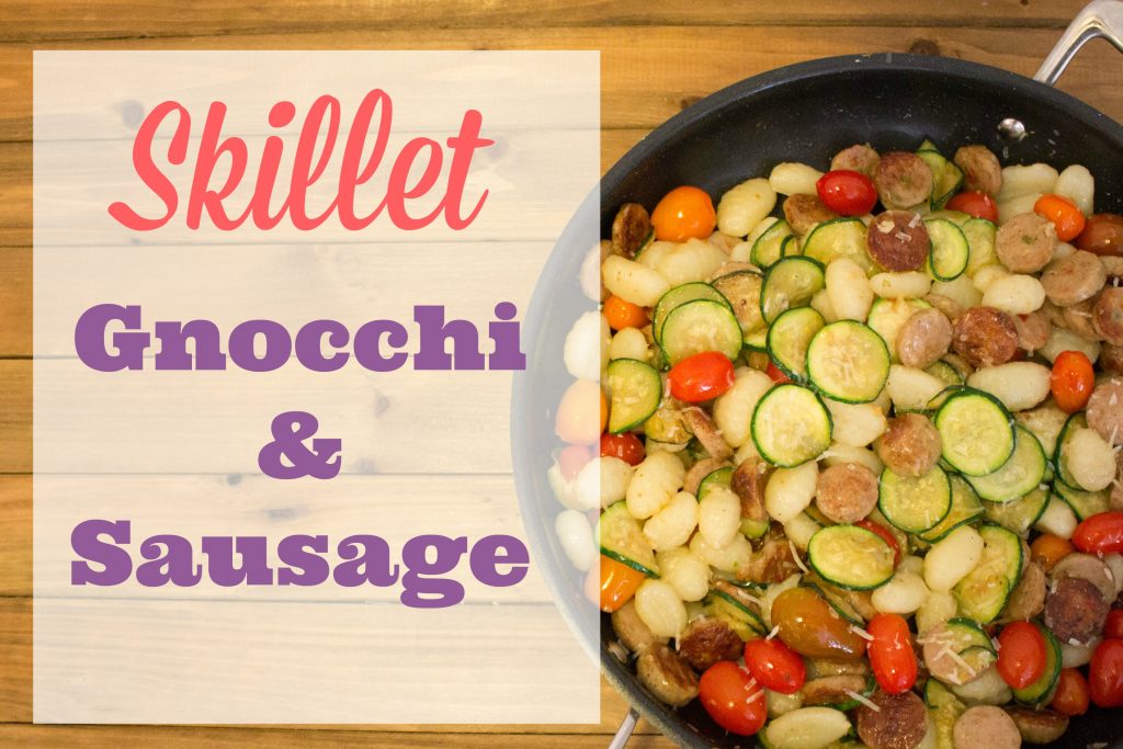 One of my family's favorite easy Italian recipes that you can make for dinner tonight! This recipe combines classic gnocchi, sausage, and vegetables in a simple meal. A quick sprinkling of parmesan cheese gives it a taste of Italy! You could easily swap out the meat for chicken or meatballs, or leave it out entirely for a nice vegetarian dish.