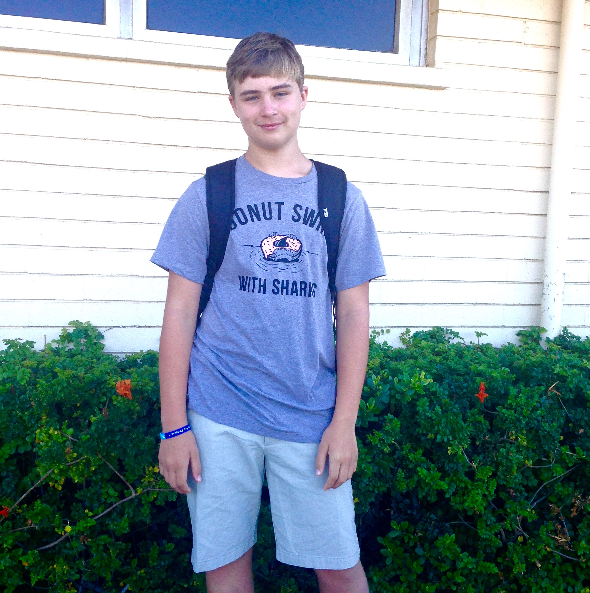 my 13-year-old's first day back to school in 8th grade!!!