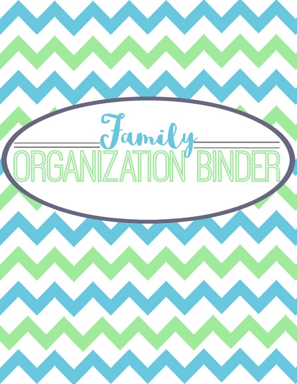 organization family binder cover page